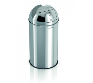 Papelera push 40L inox satinado