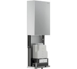 Dispensador automático jabón detrás de espejo fijo