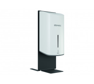 Stand de sobremesa con dosificador automático en gel desinfectante de manos negro