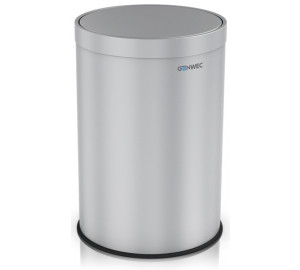 Papelera 9,4l con tapa inox satinado